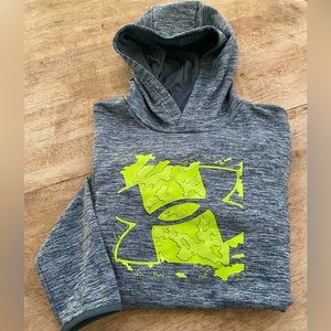 Under Armour Youth XL Striated Gray‎ 100% Poly Neon Graphic Hoodie